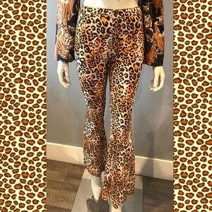 JC JQ Leopard Print Highwaist Flare Pant